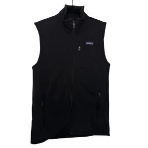 Patagonia Mens Small Black Better Sweater Vest Knit Full Zip Pockets
